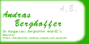 andras berghoffer business card